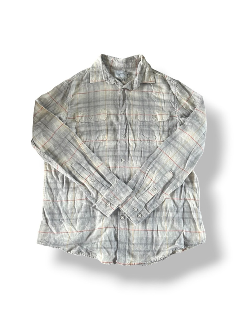 [Goodfellow & Co] White and Gray Flannel Shirt